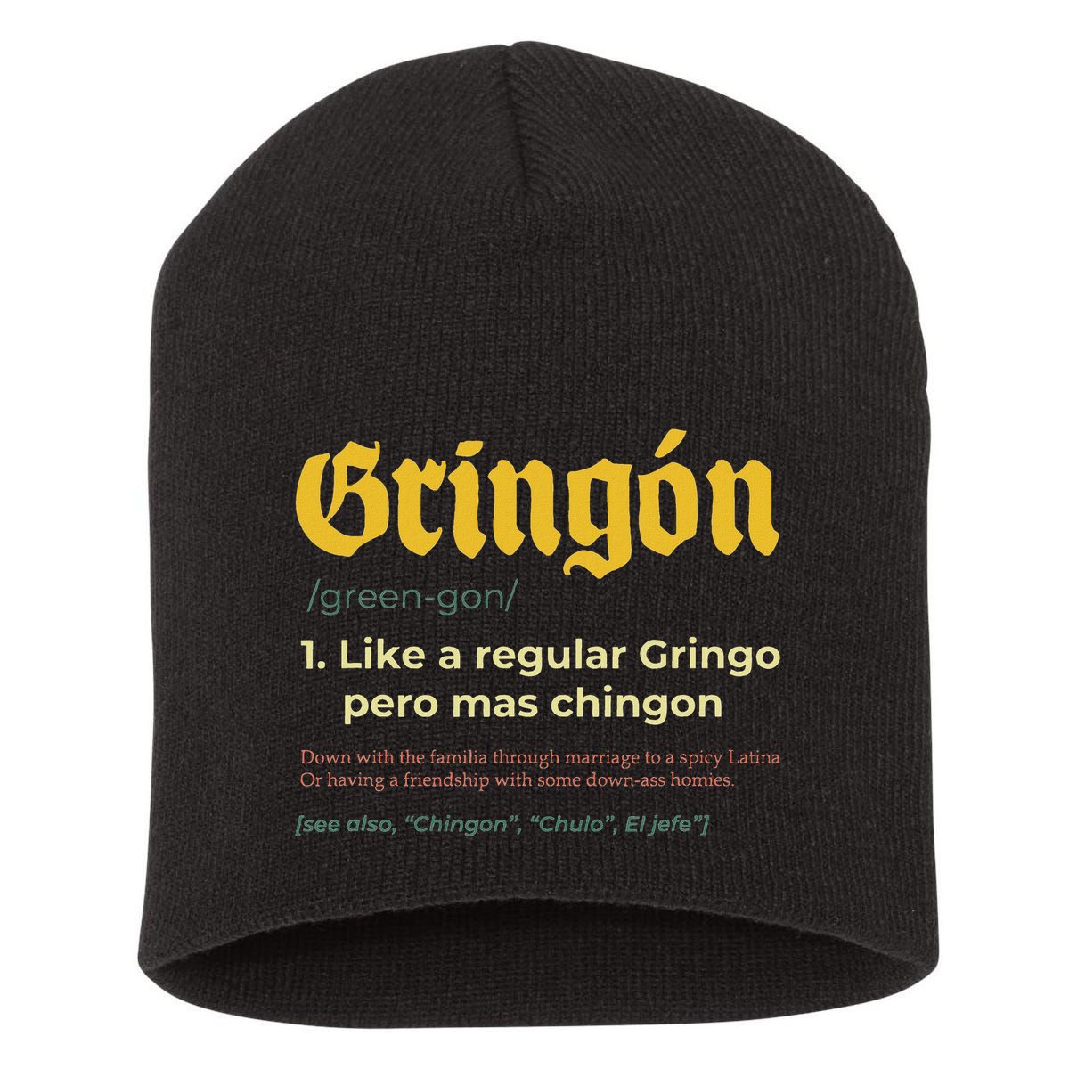 Gringon Like A Regular Vintage Funny GringóN Definition Short Acrylic Beanie