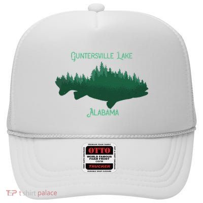 Guntersville Lake Alabama Souvenir High Crown Mesh Back Trucker Hat