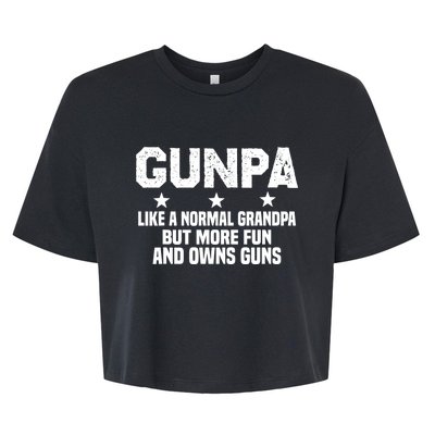 Gunpa Like A Normal Grandpa But More Fun And Owns Guns Bella+Canvas Jersey Crop Tee