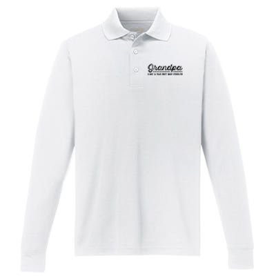 Grandpa Like A Dad But Way Cooler Funny Grandad Definition Performance Long Sleeve Polo