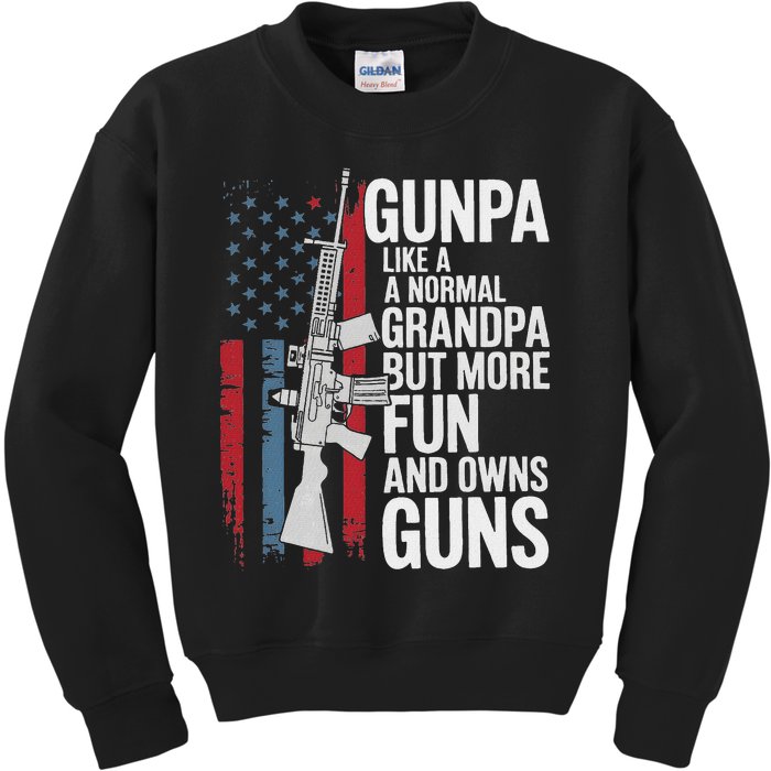 Gunpa Like A Normal Grandpa But More Fun And Owns Guns Kids Sweatshirt