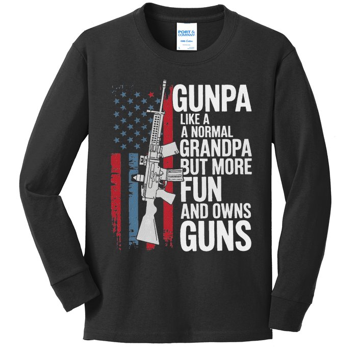 Gunpa Like A Normal Grandpa But More Fun And Owns Guns Kids Long Sleeve Shirt