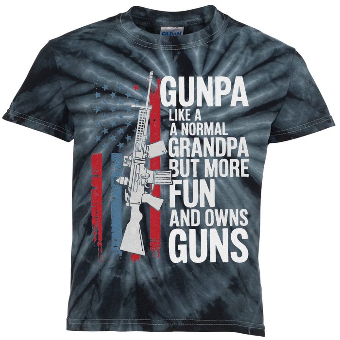 Gunpa Like A Normal Grandpa But More Fun And Owns Guns Kids Tie-Dye T-Shirt