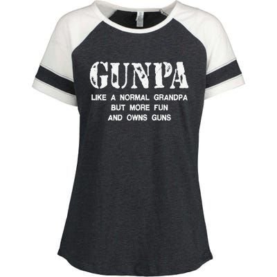 Gunpa Like A Normal Grandpa But More Fun And Owns Guns Gift Enza Ladies Jersey Colorblock Tee