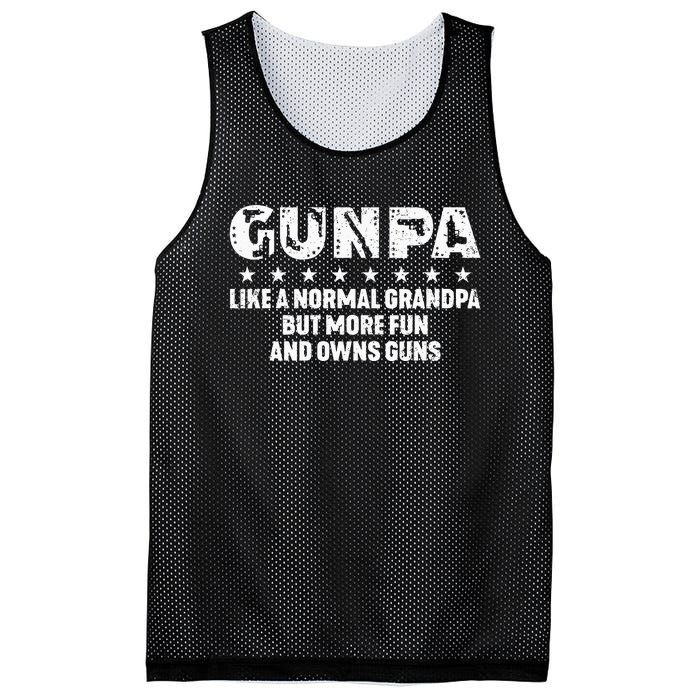 Gunpa Like A Normal Grandpa But More Fun And Owns Guns Mesh Reversible Basketball Jersey Tank