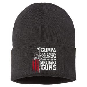 Gunpa Like A Normal Grandpa Fun And Owns Guns Sustainable Knit Beanie