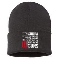 Gunpa Like A Normal Grandpa Fun And Owns Guns Sustainable Knit Beanie