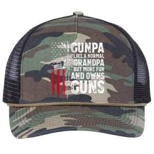 Gunpa Like A Normal Grandpa Fun And Owns Guns Retro Rope Trucker Hat Cap