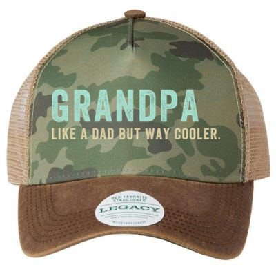 Grandpa Like A Dad But Way Cooler Gift Legacy Tie Dye Trucker Hat