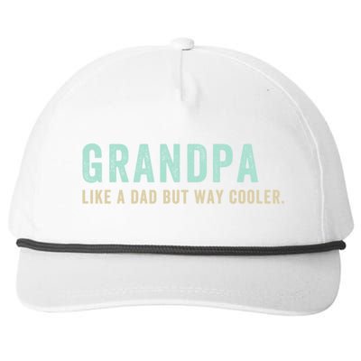 Grandpa Like A Dad But Way Cooler Gift Snapback Five-Panel Rope Hat