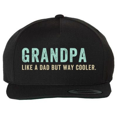 Grandpa Like A Dad But Way Cooler Gift Wool Snapback Cap