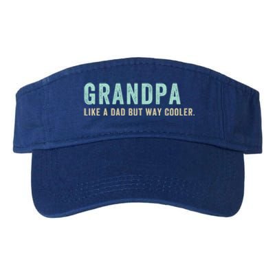 Grandpa Like A Dad But Way Cooler Gift Valucap Bio-Washed Visor