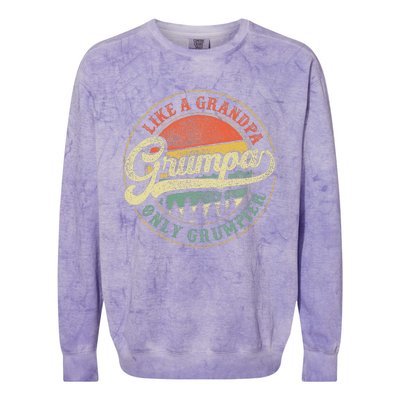 Grumpa Like A Grandpa Only Grumpier Retro Grumpa Definition Colorblast Crewneck Sweatshirt