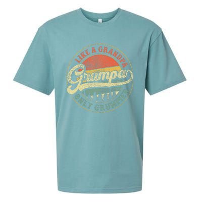 Grumpa Like A Grandpa Only Grumpier Retro Grumpa Definition Sueded Cloud Jersey T-Shirt