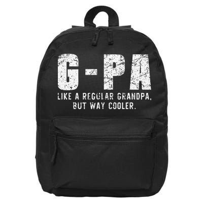 GPa Like A Grandpa But Way Cooler Only Much Fathers Day GPa 16 in Basic Backpack