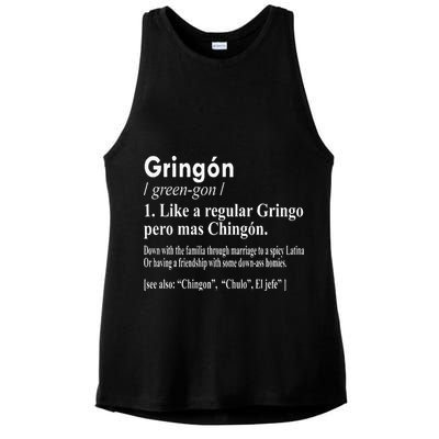Gringon Like A Regular Gringo Pero Mas Chingon Ladies PosiCharge Tri-Blend Wicking Tank
