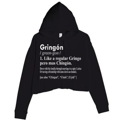 Gringon Like A Regular Gringo Pero Mas Chingon Crop Fleece Hoodie