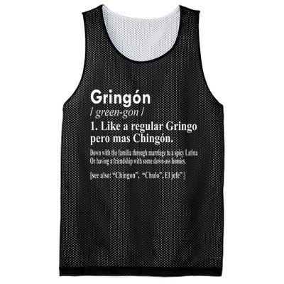 Gringon Like A Regular Gringo Pero Mas Chingon Mesh Reversible Basketball Jersey Tank