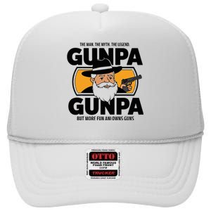 Gunpa Like A Normal Grandpa But More Fun And Owns Guns High Crown Mesh Back Trucker Hat