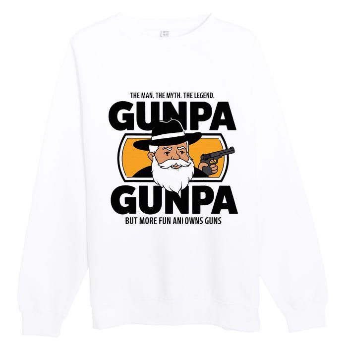 Gunpa Like A Normal Grandpa But More Fun And Owns Guns Premium Crewneck Sweatshirt