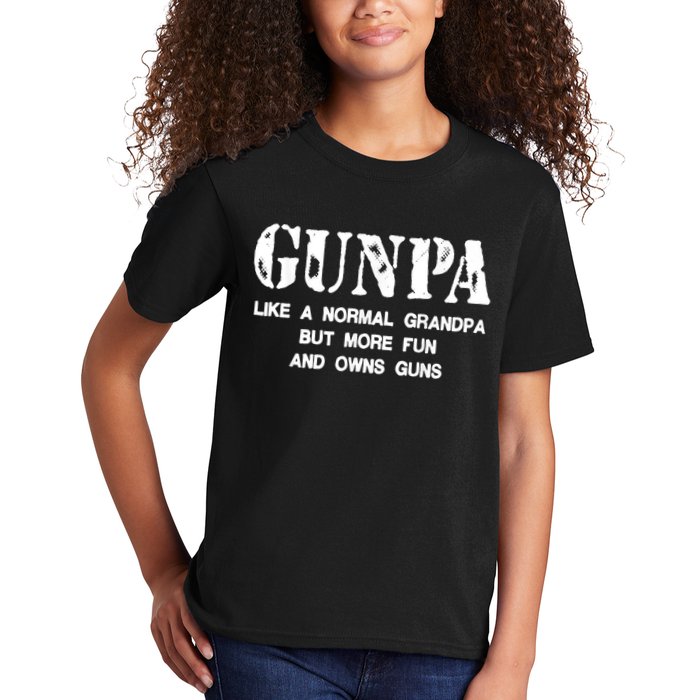 Gunpa Like A Normal Grandpa But More Fun And Owns Guns Kids T-Shirt