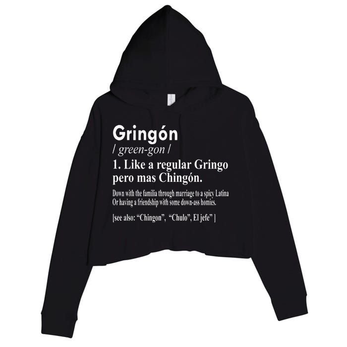 Gringon Like A Regular Gringo Pero Mas Chingon Crop Fleece Hoodie
