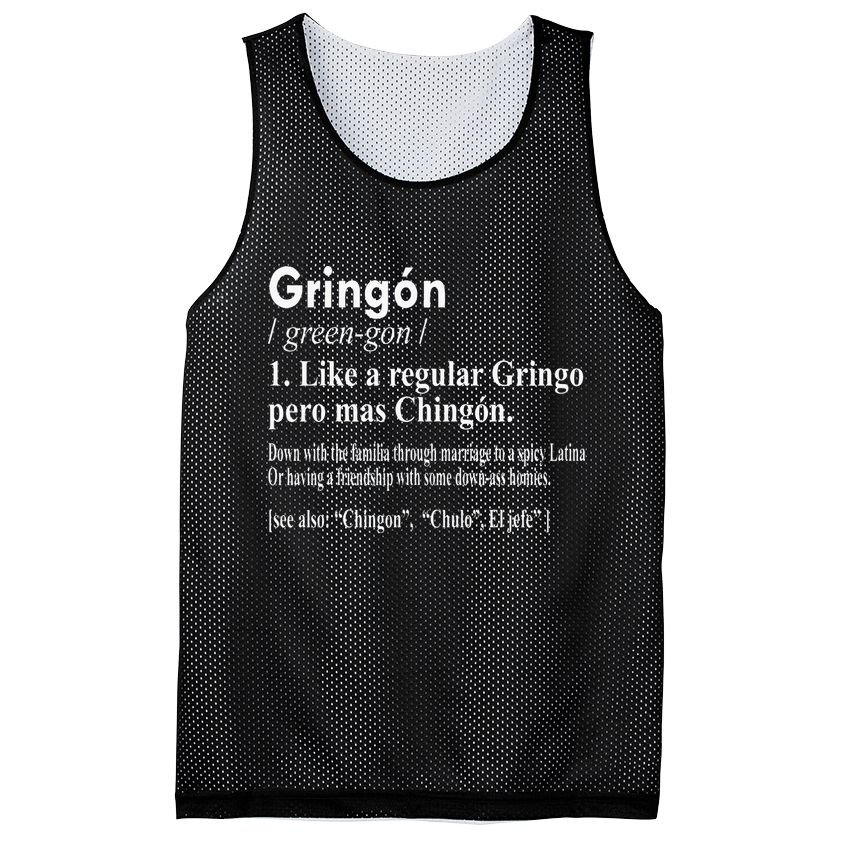 Gringon Like A Regular Gringo Pero Mas Chingon Mesh Reversible Basketball Jersey Tank