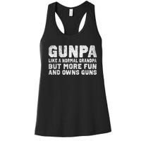 Gunpa Like A Normal Grandpa But More Fun And Owns Guns Women's Racerback Tank