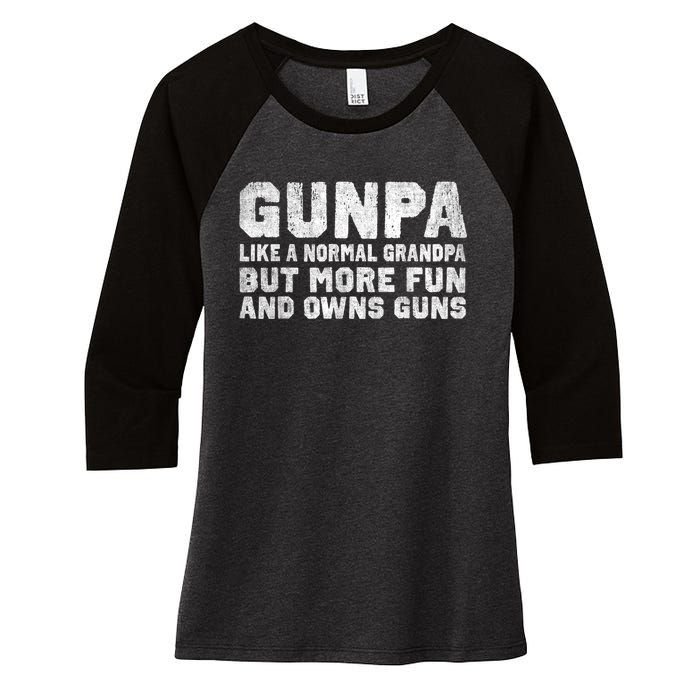 Gunpa Like A Normal Grandpa But More Fun And Owns Guns Women's Tri-Blend 3/4-Sleeve Raglan Shirt