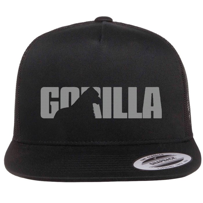 Gorilla Lover Apparel Animal Great Ape Gorilla Flat Bill Trucker Hat