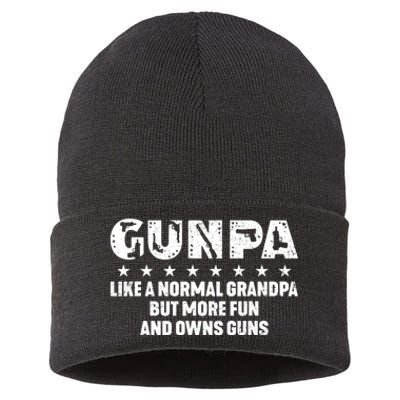 Gunpa Like A Normal Grandpa But More Fun And Owns Guns Sustainable Knit Beanie