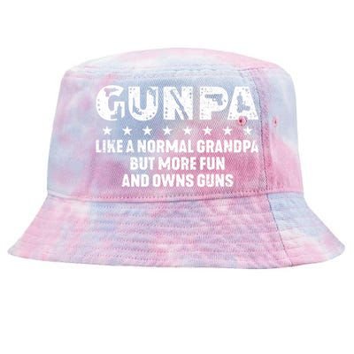 Gunpa Like A Normal Grandpa But More Fun And Owns Guns Tie-Dyed Bucket Hat