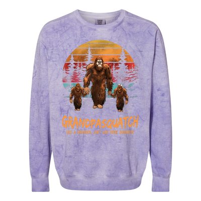 Grandpasquatch Like A Grandpa Just Way More Squatchy Retro Colorblast Crewneck Sweatshirt