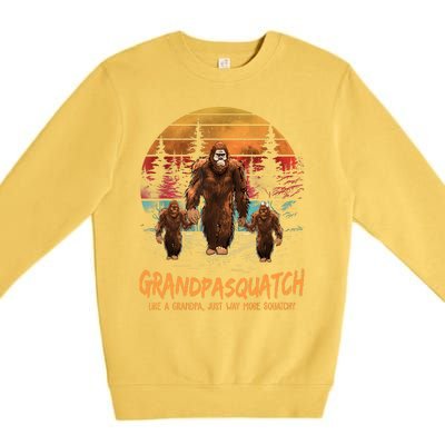 Grandpasquatch Like A Grandpa Just Way More Squatchy Retro Premium Crewneck Sweatshirt