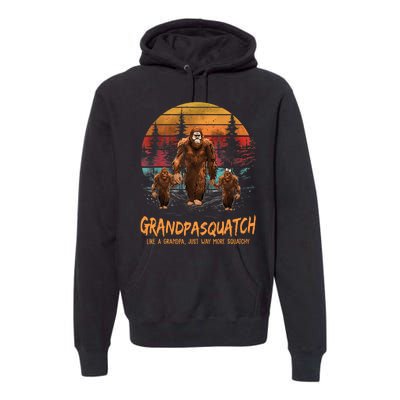 Grandpasquatch Like A Grandpa Just Way More Squatchy Retro Premium Hoodie