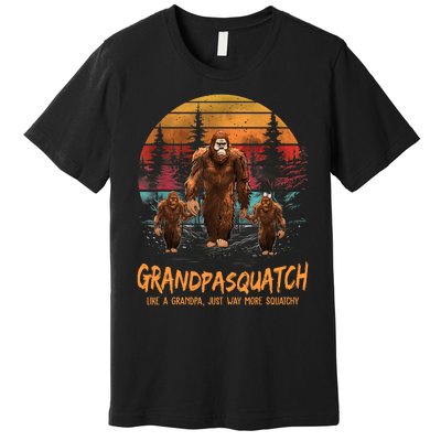 Grandpasquatch Like A Grandpa Just Way More Squatchy Retro Premium T-Shirt