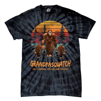 Grandpasquatch Like A Grandpa Just Way More Squatchy Retro Tie-Dye T-Shirt