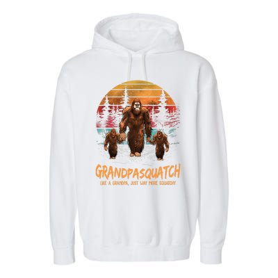 Grandpasquatch Like A Grandpa Just Way More Squatchy Retro Garment-Dyed Fleece Hoodie