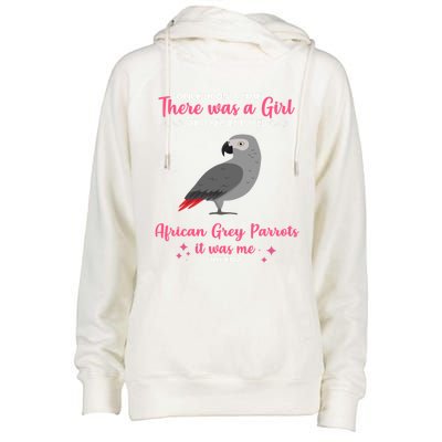 Girl Loves African Grey Parrot Dog Gift Mom Great Gift Womens Funnel Neck Pullover Hood