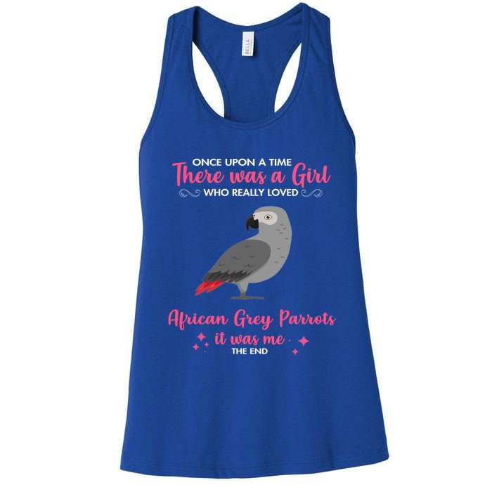 Girl Loves African Grey Parrot Dog Gift Mom Great Gift Women's Racerback Tank