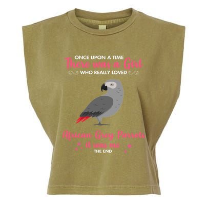 Girl Loves African Grey Parrot Dog Gift Mom Great Gift Garment-Dyed Women's Muscle Tee