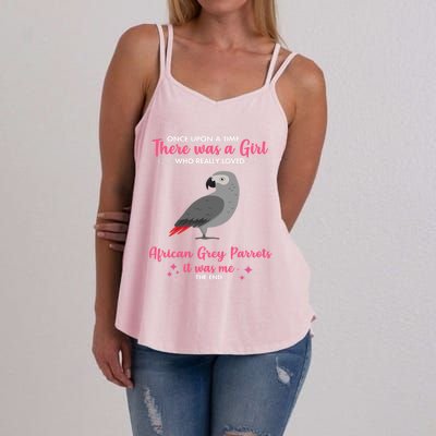 Girl Loves African Grey Parrot Dog Gift Mom Great Gift Women's Strappy Tank