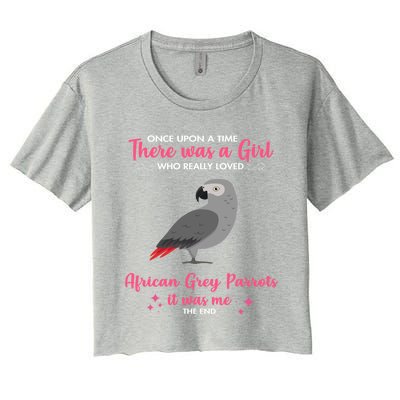 Girl Loves African Grey Parrot Dog Gift Mom Great Gift Women's Crop Top Tee