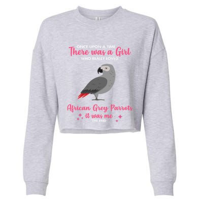 Girl Loves African Grey Parrot Dog Gift Mom Great Gift Cropped Pullover Crew