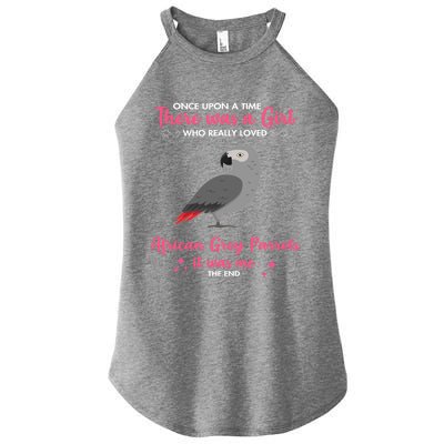 Girl Loves African Grey Parrot Dog Gift Mom Great Gift Women's Perfect Tri Rocker Tank