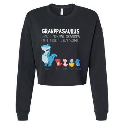 Grandpasaurus Like A Normal Grandpa But More Awesome Cropped Pullover Crew