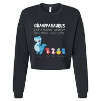 Grandpasaurus Like A Normal Grandpa But More Awesome Cropped Pullover Crew