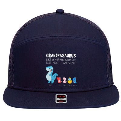 Grandpasaurus Like A Normal Grandpa But More Awesome 7 Panel Mesh Trucker Snapback Hat
