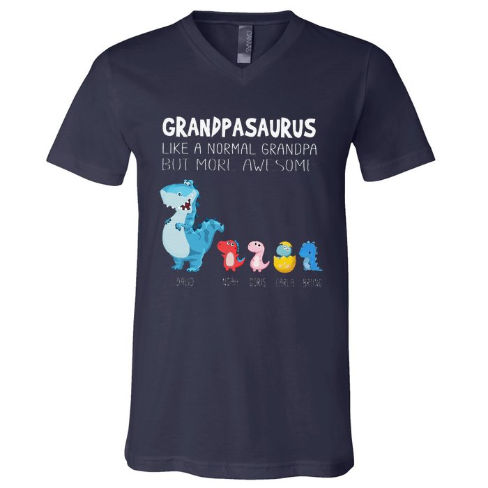 Grandpasaurus Like A Normal Grandpa But More Awesome V-Neck T-Shirt