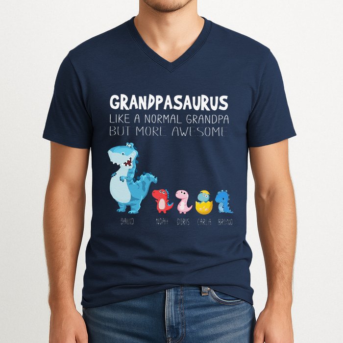 Grandpasaurus Like A Normal Grandpa But More Awesome V-Neck T-Shirt